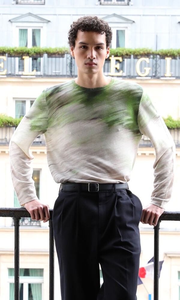 Paysage silk and linen jumper